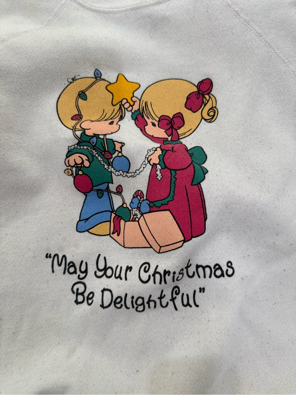 Pre Owned Vintage Precious Moments Holiday Sweatshirt (imperfect) | 2XL